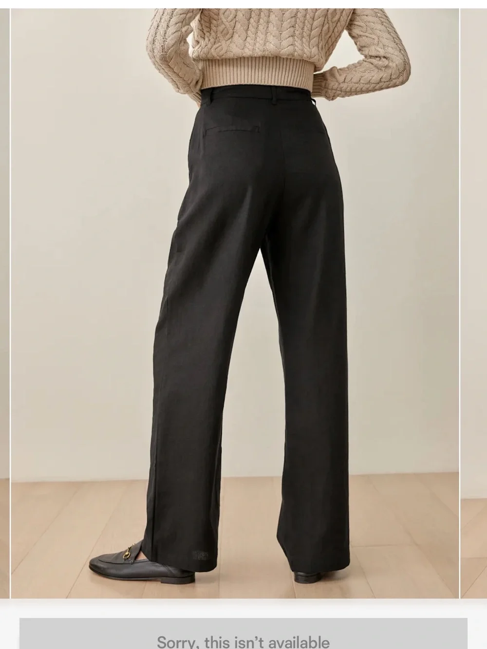 Reformation Earl Pant Black Linen Blend Wide Leg Trouser Designer Sz 12 NEW